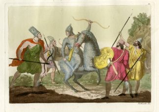 Antique Print-ARSACID-PERSIAN-WARRIORS-Botticelli-Ferrario-1817