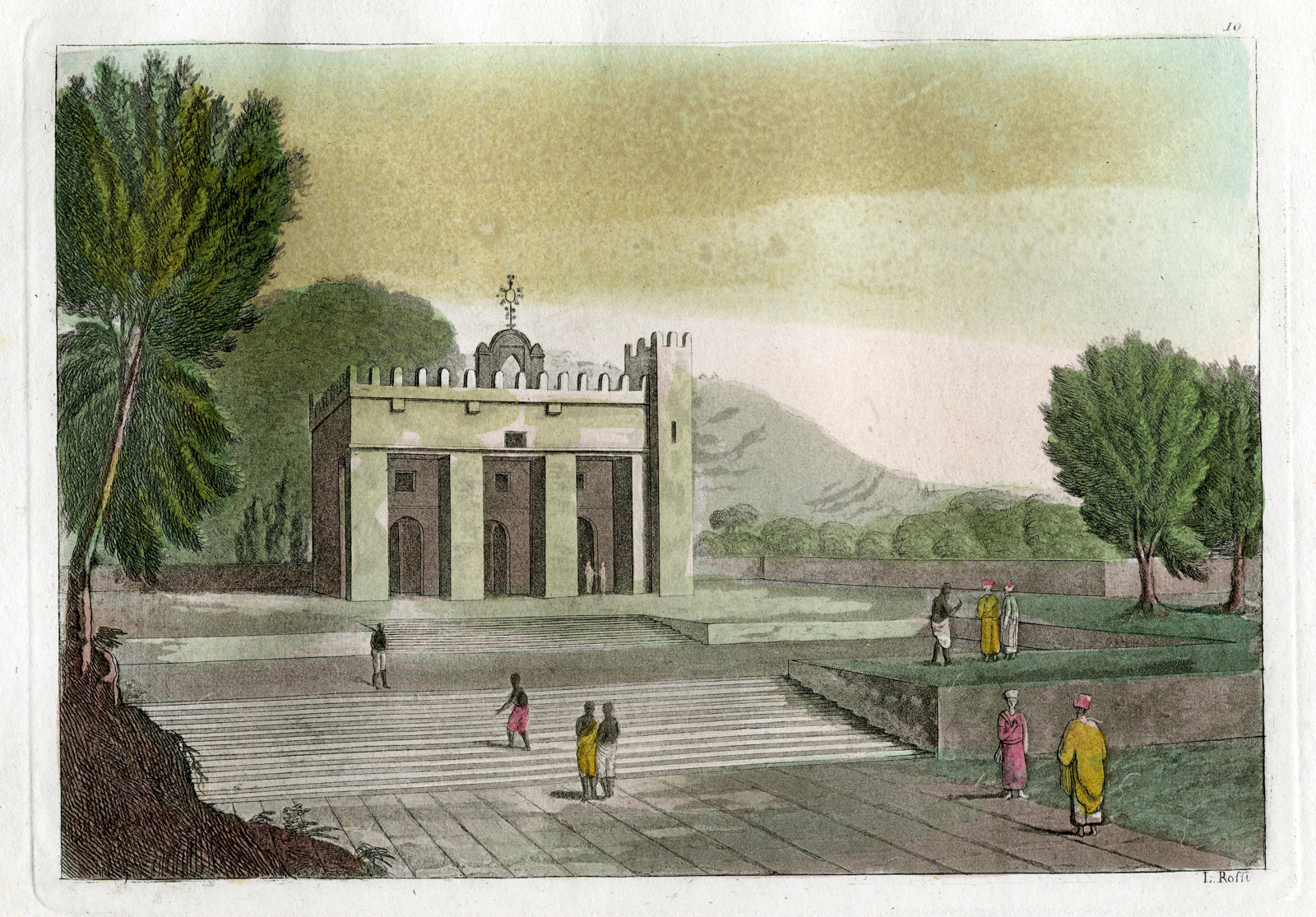 , Antique Print-AXUM-CHURCH-ETHIOPIA-Rossi-Ferrario-1819, Pictura Antique Prints