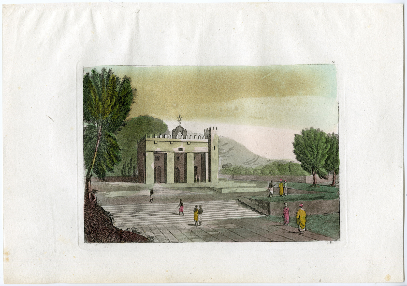 , Antique Print-AXUM-CHURCH-ETHIOPIA-Rossi-Ferrario-1819, Pictura Antique Prints