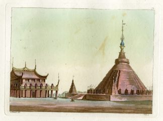 Antique Print-MYANMAR-BURMA-TEMPLE-SHOEMADOO-PAGODA-Rossi-Ferrario-1816