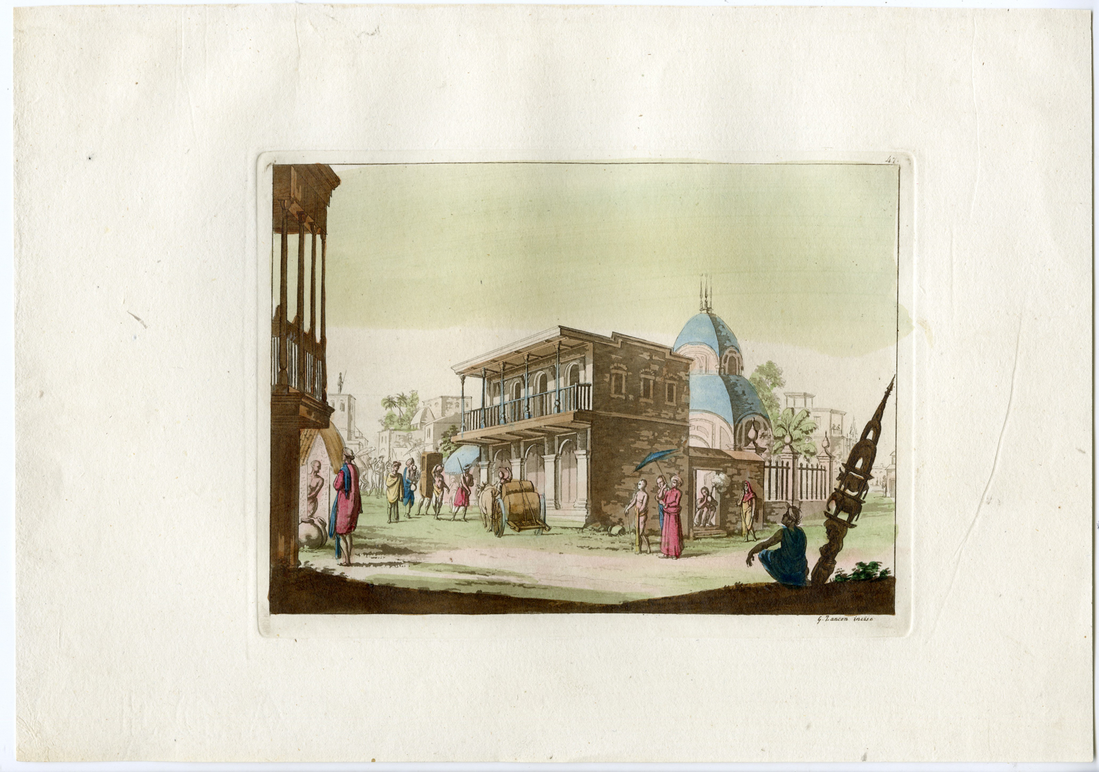 , Antique Print-KOLKATA-CALCUTTA-DAILY LIFE-INDIA-Zancon-Ferrario-1816, Pictura Antique Prints