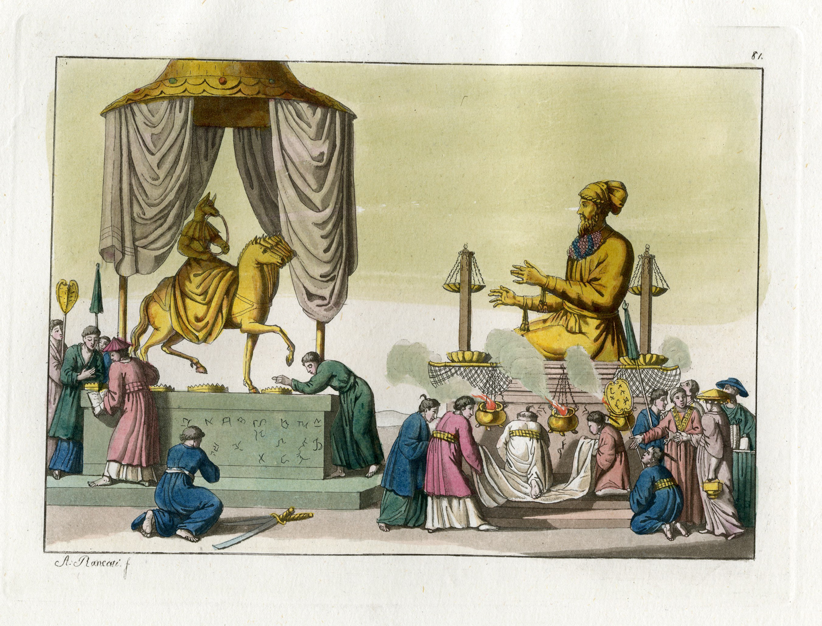 , Antique Print-JAPAN-SHINTO-AMIDA-XACA-Rancati-Ferrario-1816, Pictura Antique Prints