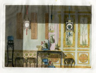Antique Print-CHINA-STUDY-INTERIOR-NOBLEMAN-Rossi-Ferrario-1816