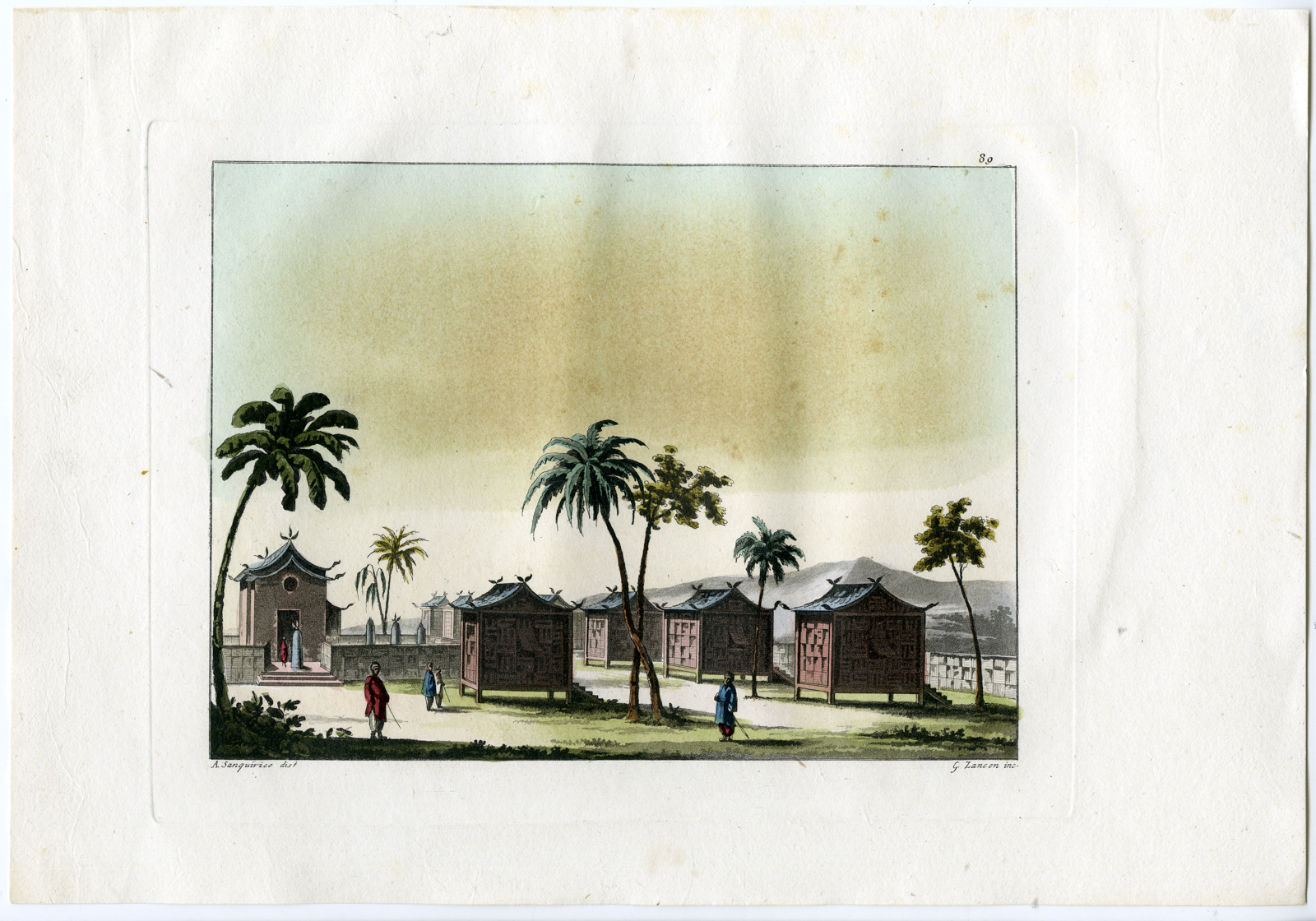 , Antique Print-TALAPOIN-MONASTERY-SIAM-THAILAND-Zancon-Sanquirico-Ferrario-1816, Pictura Antique Prints
