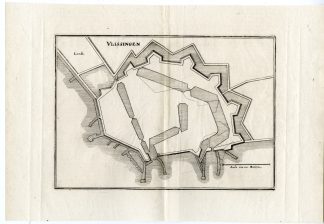 Antique Map-VLISSINGEN-FORTIFICATION-PLAN-NETHERLANDS-Merian-1660