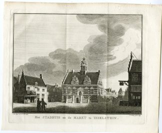 Antique Print-IJSSELSTEIN-STADHUIS-MARKT-CITY HALL-UTRECHT-Philips-de Beyer-1749
