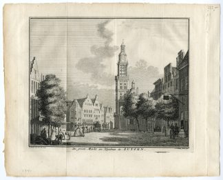 Antique Print-ZUTPHEN-GELDERLAND-GROTE MARKT-WIJNBEURS-Philips-Pronk-1741