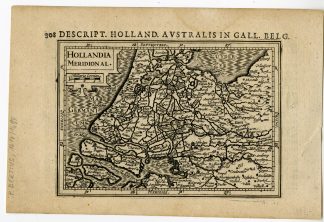Antique Map-HOLLANDIA MERIDIONAL-ZUID-SOUTH-NETHERLANDS-Bertius-Hondius-c. 1618