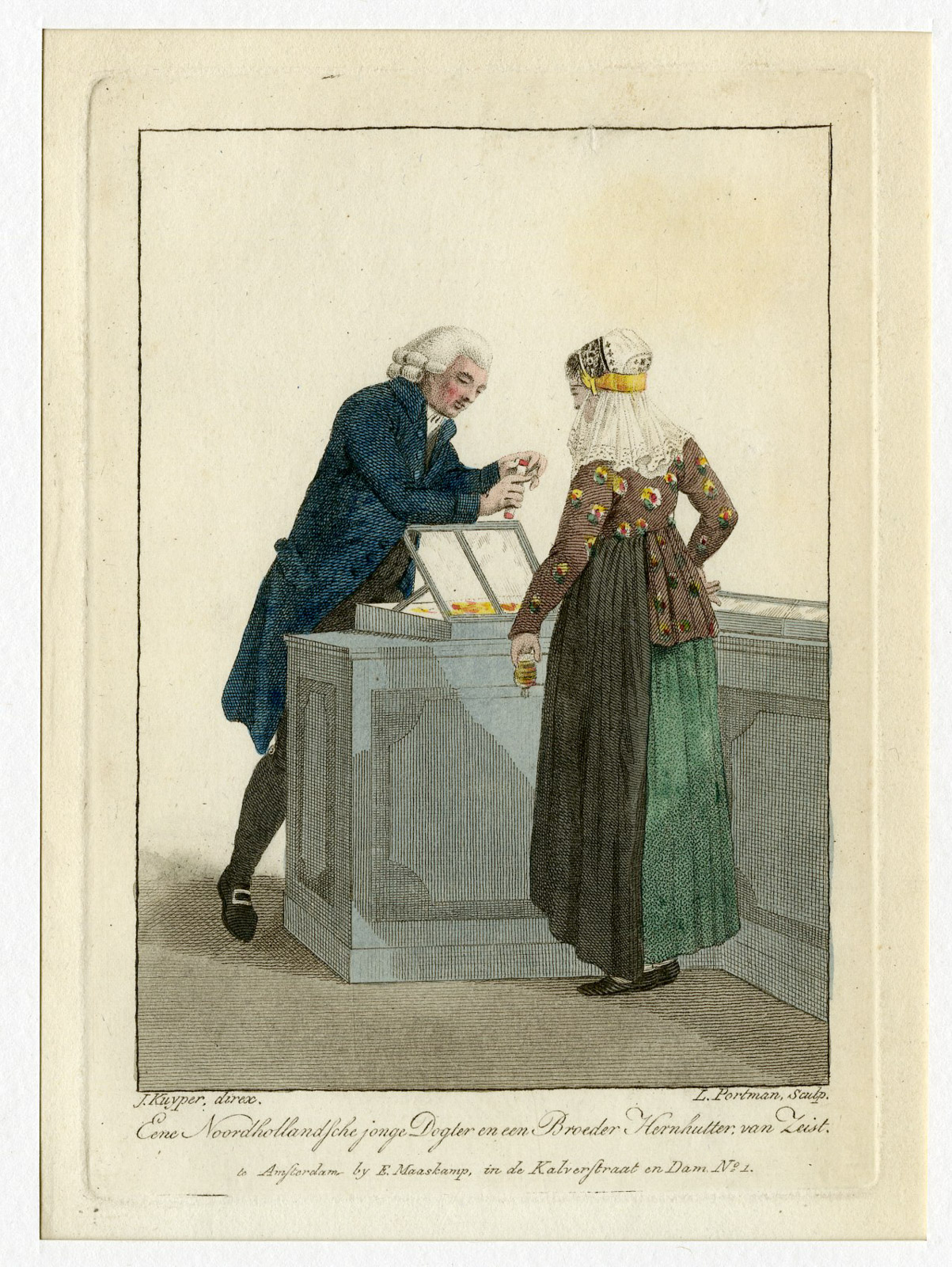, Antique Print-ZEIST-DRESS-ALKMAAR-HERNHUTTERS-NETHERLANDS-Portman-Kuyper-1806, Pictura Antique Prints
