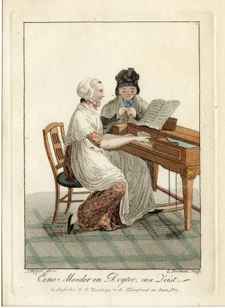 Antique Print-ZEIST-COSTUME-DRESS-WOMAN-MUSIC-NETHERLANDS-Portman-Kuyper-1806