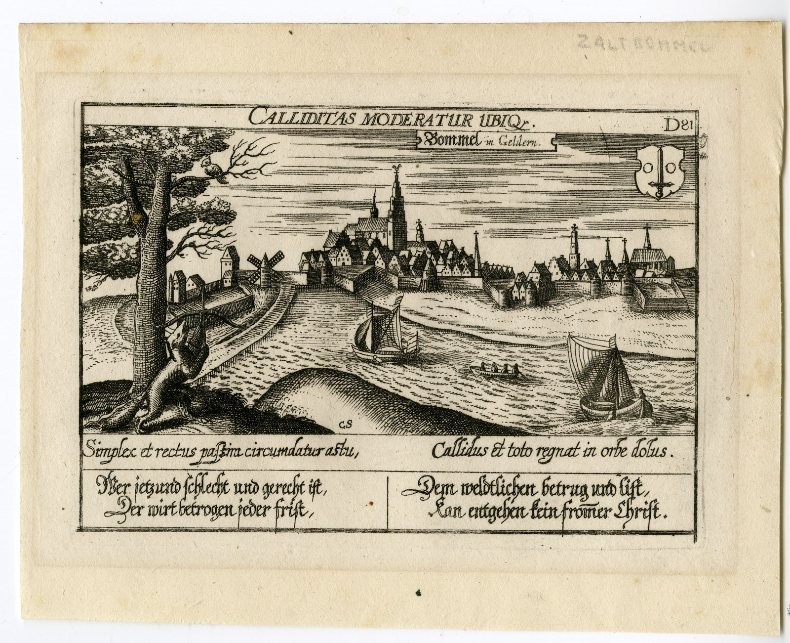 , Antique Print-ZALTBOMMEL-VIEW-NETHERLANDS-Meisner-c. 1630, Pictura Antique Prints
