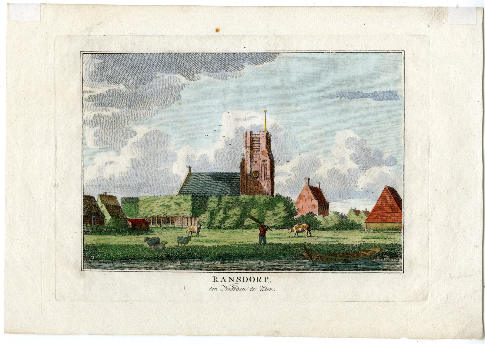 , Antique Print-RANSDORP-VIEW-NOORD HOLLAND-NETHERLANDS-Greebe-1750, Pictura Antique Prints