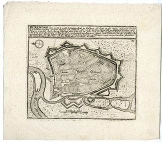 Antique Map-ROERMOND-PLAN-FORTIFICATION-LIMBURG-NETHERLANDS-Bodenehr-c. 1720