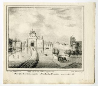 Antique Print-SCHIEDAMSE POORT-COOLSE-ROTTERDAM-NETHERLANDS-Boers-van Reyn-1832
