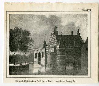 Antique Print-DELFTSE-SINT JORISPOORT-CITY GATE-ROTTERDAM-van Reyn-1832