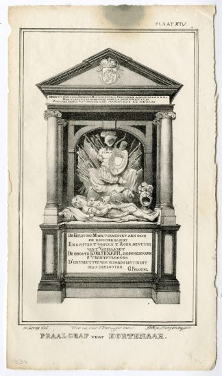 Antique Print-MAUSOLEUM-KORTENAER-ROTTERDAM-Langenhuijsen-van Reyn-1832