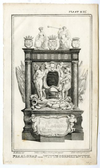 Antique Print-MAUSOLEUM-WITTE DE WITH-ROTTERDAM-Langenhuijsen-van Reyn-1832