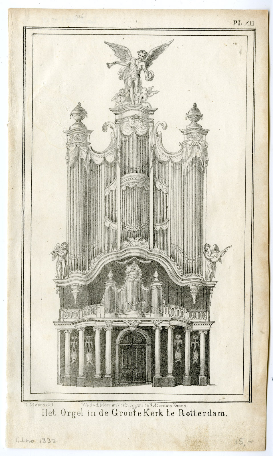 , Antique Print-ORGAN-LAURENSKERK-GROTE-ROTTERDAM-NETHERLANDS-van Reyn-1832, Pictura Antique Prints