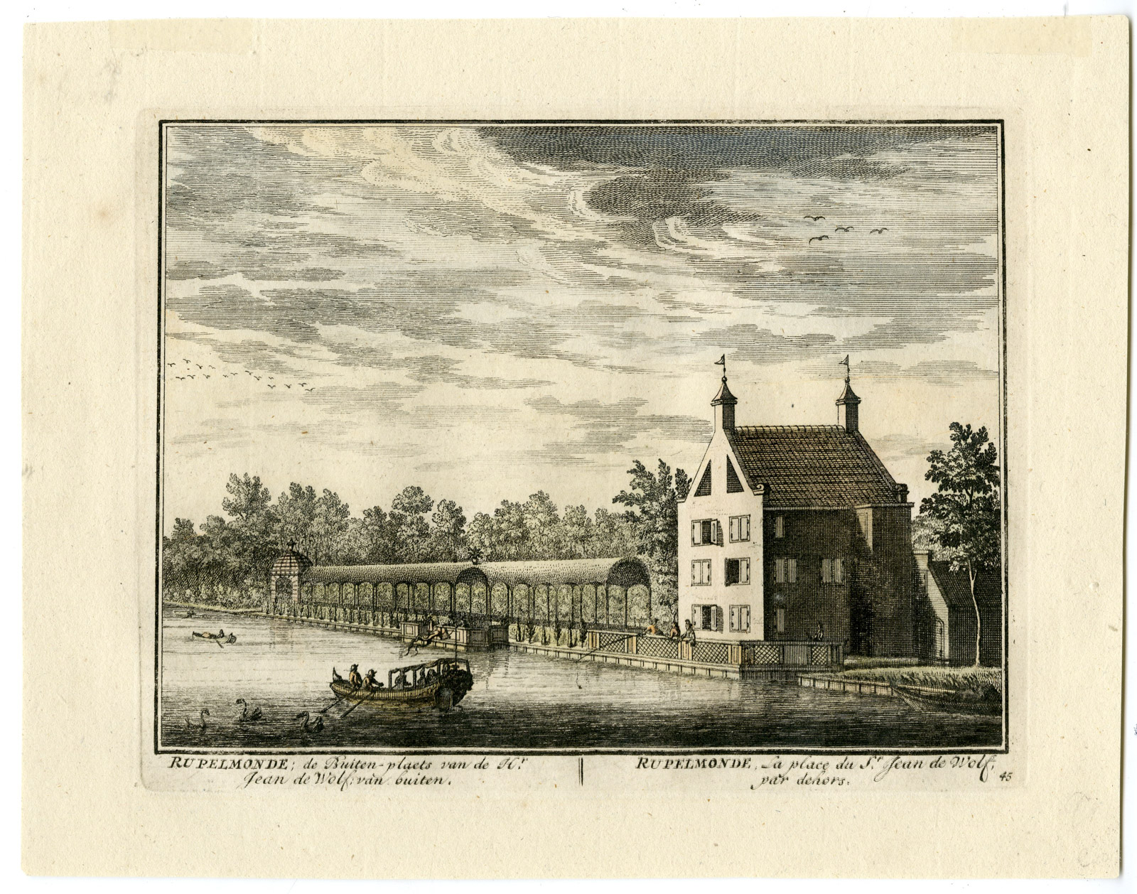 , Antique Print-RUPELMONDE ESTATE-WOLF-NIEUWERSLUIS-VECHT-Stoopendaal-1719, Pictura Antique Prints