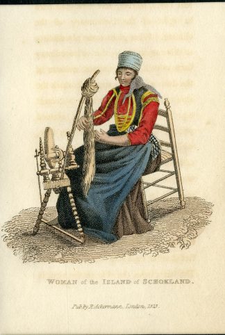 Antique Print-SCHOKLAND-DRESS-COSTUME-WOMAN-NETHERLANDS-Ackermann-1823