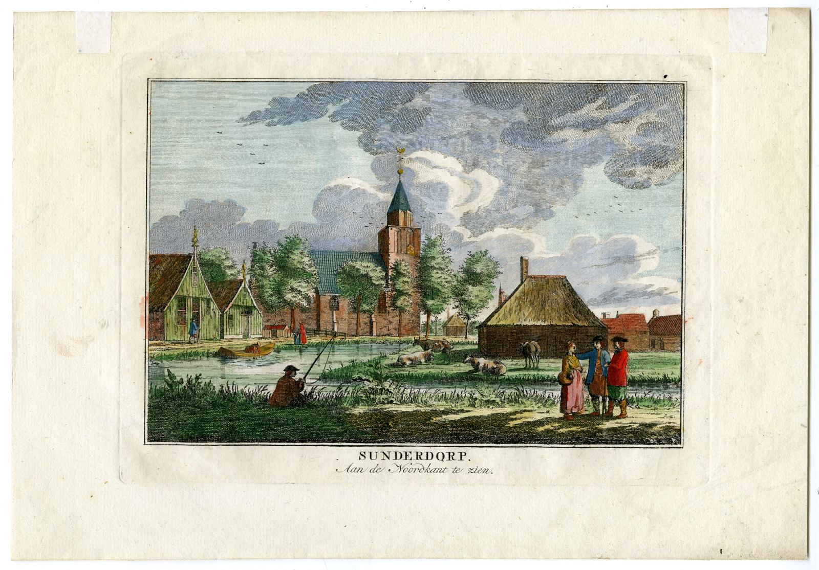 , Antique Print-SUNDERDORP-ZUNDERDORP-AMSTERDAM-VIEW-NETHERLANDS-Greebe-1750, Pictura Antique Prints