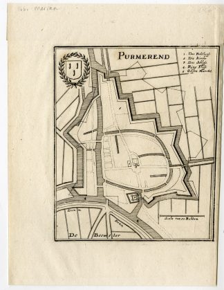 Antique Print-PURMEREND-NOORD HOLLAND-FORTIFICATION-PLAN-NETHERLANDS-Merian-1660