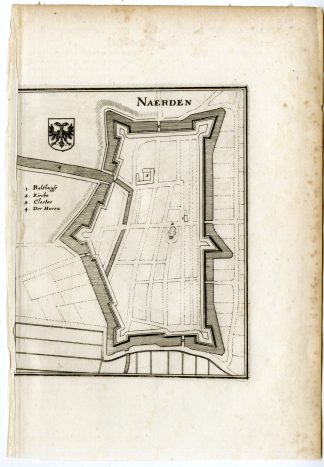 Antique Map-NAARDEN-FORTIFICATION-PLAN-NETHERLANDS-Merian-1660