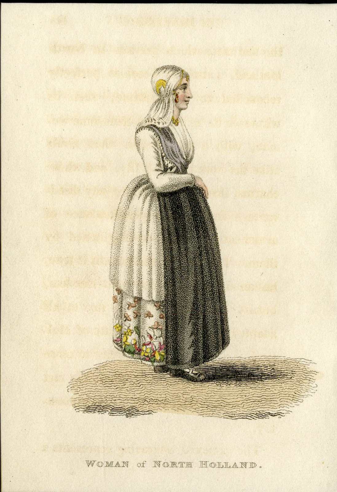, Antique Print-WOMAN-NOORD HOLLAND-COSTUME-NETHERLANDS-Ackermann-1823, Pictura Antique Prints