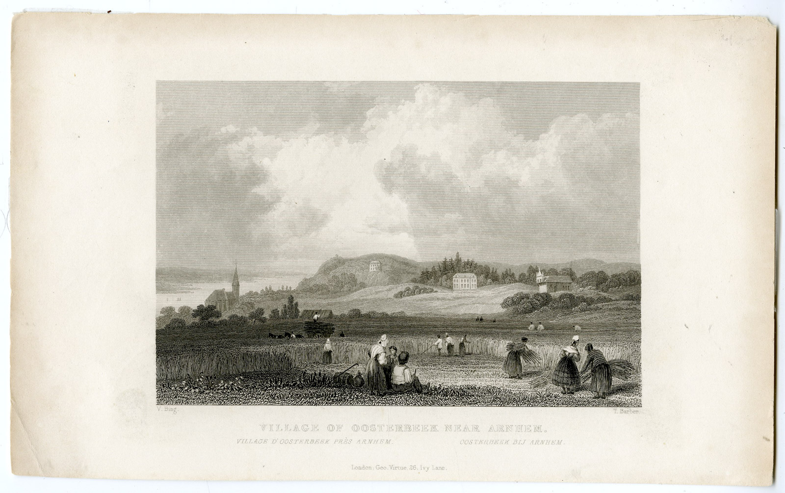 , Antique Print-OOSTERBEEK-ARNHEM-VIEW-NETHERLANDS-Barber-Bing-c. 1840, Pictura Antique Prints