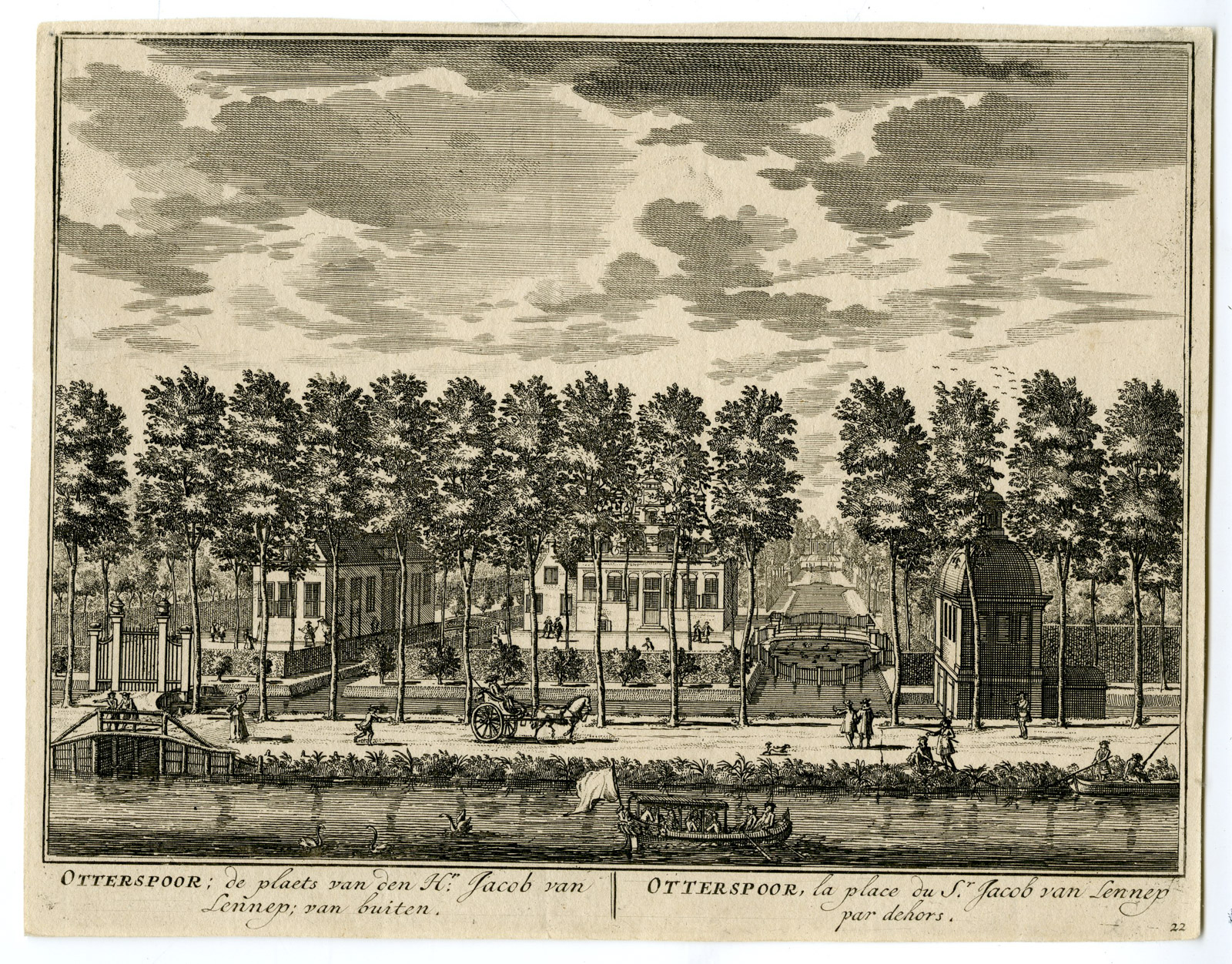 , Antique Print-JACOB VAN LENNEP-OTTERSPOOR-MAARSSEN-NETHERLANDS-Stoopendaal-1719, Pictura Antique Prints