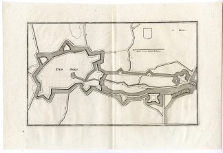 Antique Map-GOES-FORTIFICATIONS-PLAN-ZEELAND-NETHERLANDS-Merian-1660