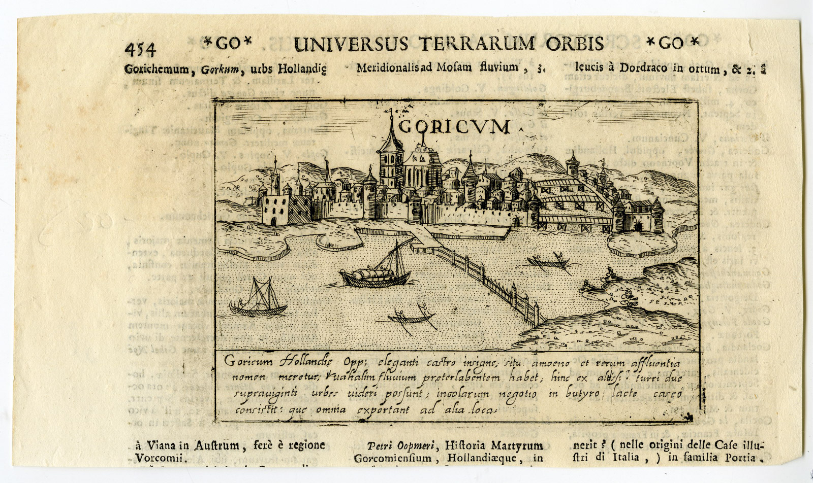 , Antique Print-GORINCHEM-VIEW-GORICUM-NETHERLANDS-Savonarola-1713, Pictura Antique Prints