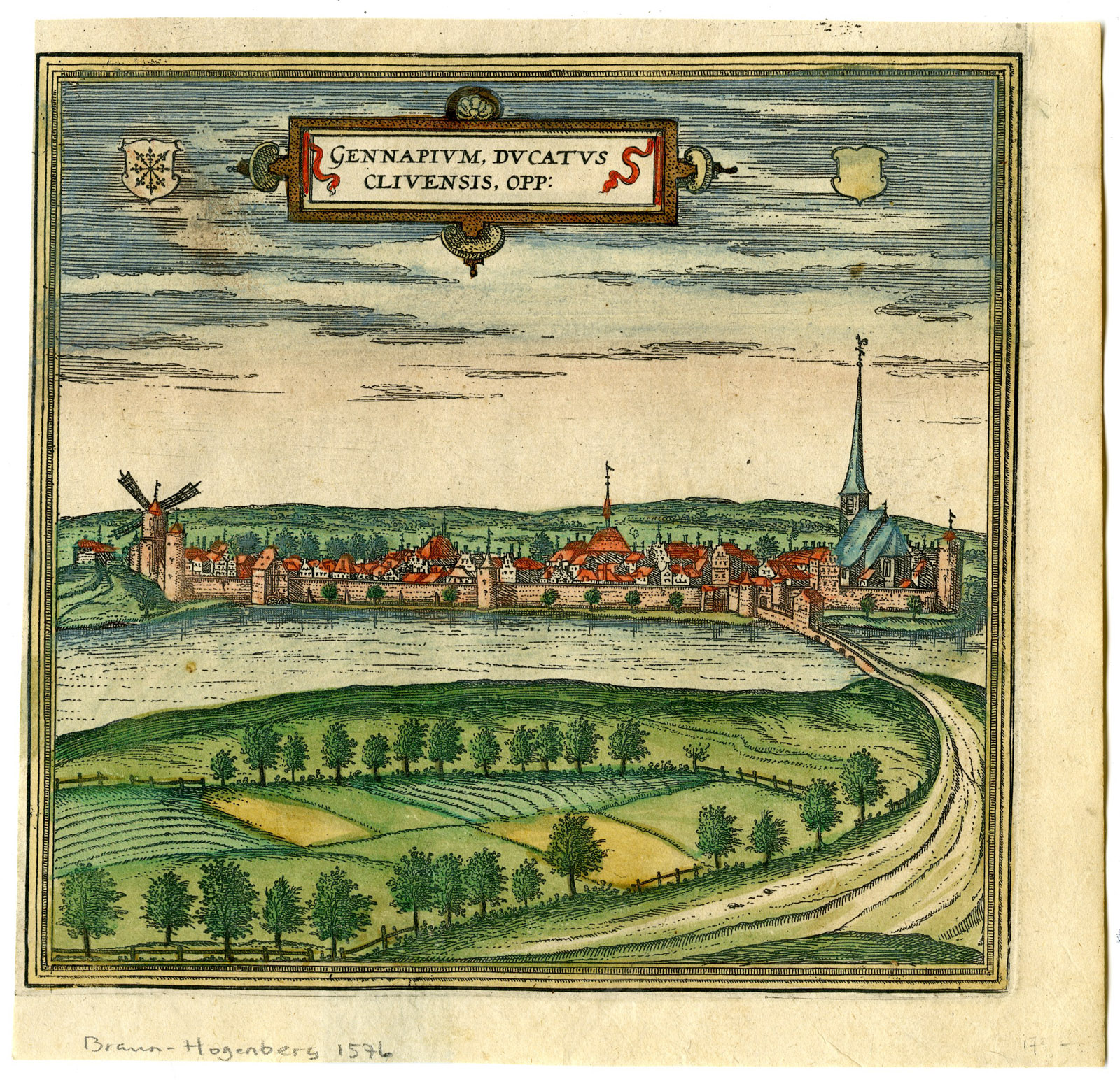 , Antique Print-GENNEP-VIEW-BRABANT-NETHERLANDS-Hogenberg-Braun-1576, Pictura Antique Prints