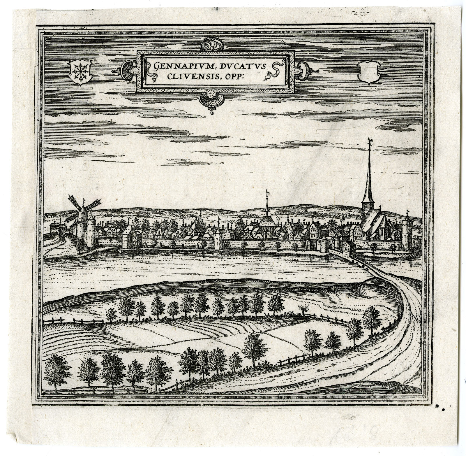 , Antique Print-GENNEP-VIEW-BRABANT-NETHERLANDS-Hogenberg-Braun-1576, Pictura Antique Prints