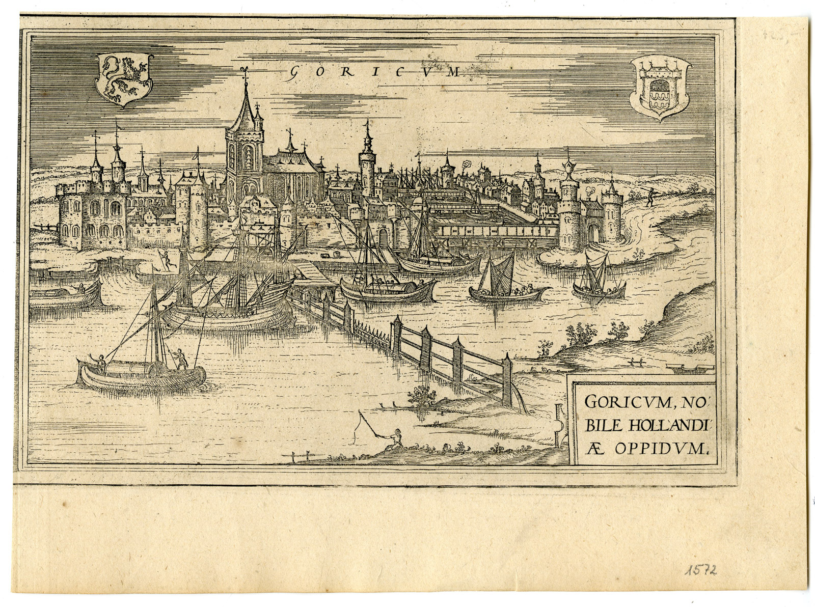 , Antique Print-GORINCHEM-VIEW-ZUID HOLLAND-NETHERLANDS-Hogenberg-Braun-1572, Pictura Antique Prints