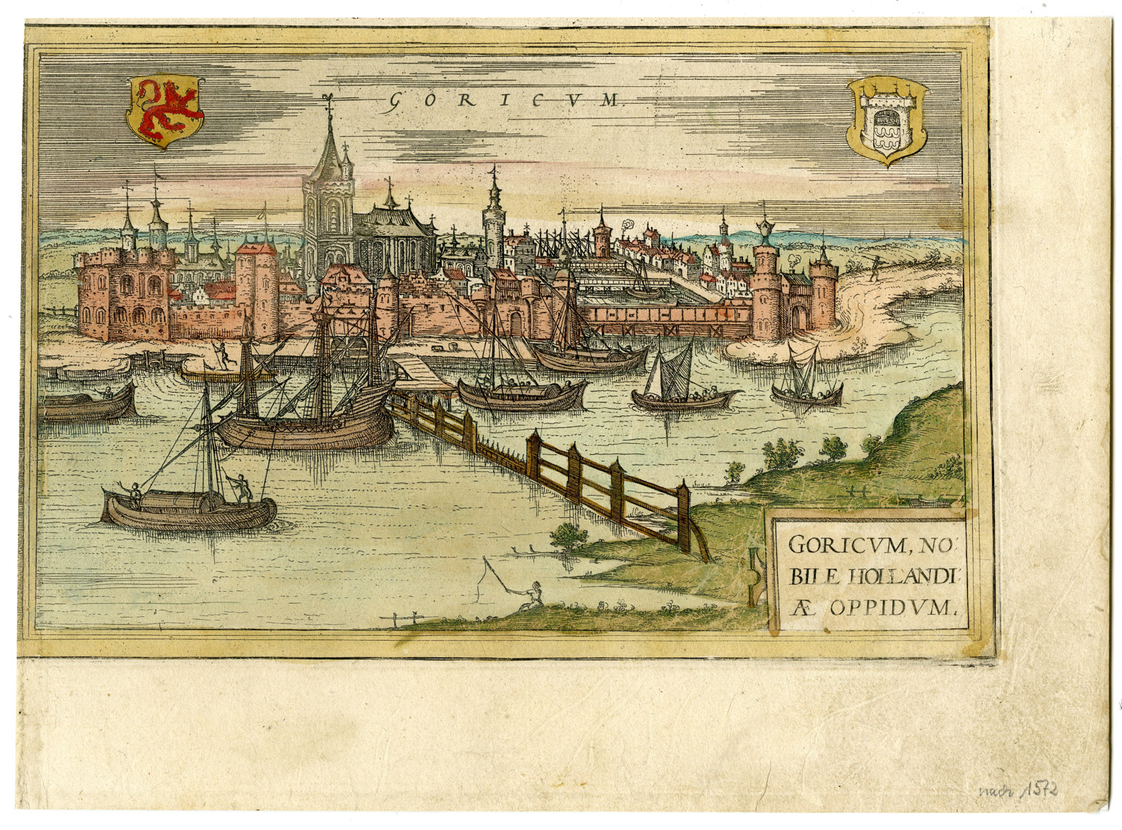 , Antique Print-GORINCHEM-VIEW-ZUID HOLLAND-NETHERLANDS-Hogenberg-Braun-1572, Pictura Antique Prints