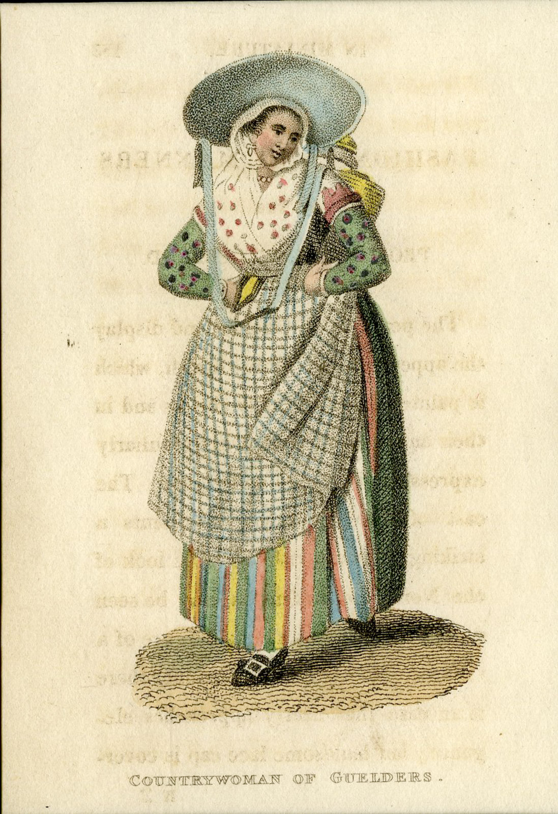 , Antique Print-COUNTRYWOMAN-GUELDERS-GELDERLAND-COSTUME-Ackermann-1823, Pictura Antique Prints