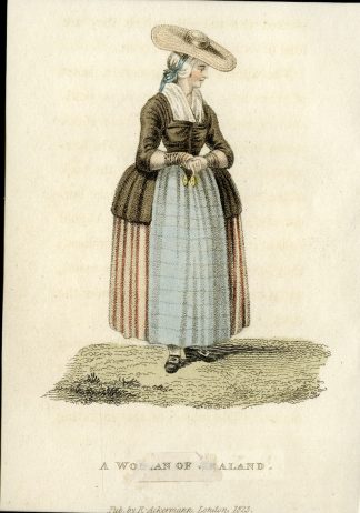 Antique Print-WOMAN-ZEELAND-COSTUME-NETHERLANDS-Ackermann-1823