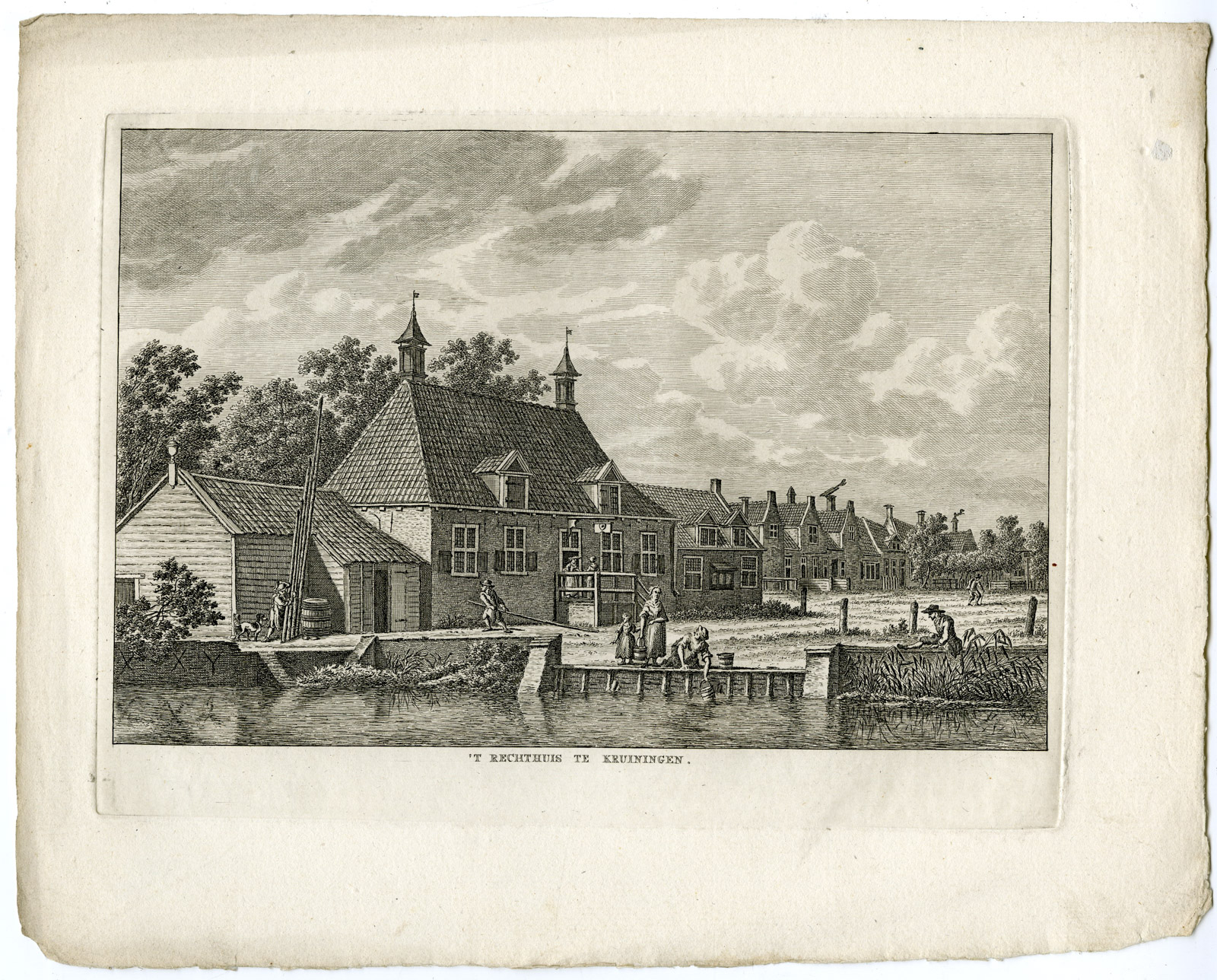 , Antique Print-KRUININGEN-COURT HOUSE-NETHERLANDS-Bendorp-Bulthuis-c. 1786, Pictura Antique Prints