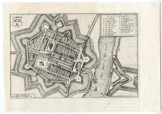 Antique Map-CLUNDERT-KLUNDERT-FORTIFICATION-PLAN-NETHERLANDS-Blaeu-1649