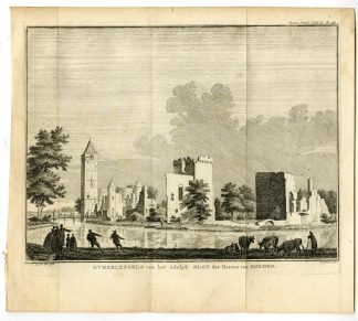 Antique Print-EGMOND AAN DEN HOEF-CASTLE-RUINS-NETHERLANDS-Spilman-Pronk-1748