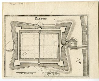Antique Map-ELBURG-PLAN-GELDERLAND-NETHERLANDS-Merian-1660