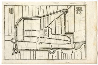Antique Map-DELFT-ZUID HOLLAND-PLAN-NETHERLANDS-Merian-1660