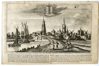 Antique Print-DELFT-ZUID HOLLAND-VIEW-NETHERLANDS-Bouttats-Peeters-1680