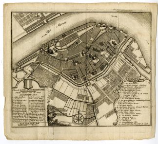 Antique Map-DORDRECHT-ZUID HOLLAND-PLAN-NETHERLANDS-de Leth-1740