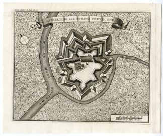 Antique Print-CREVECOEUR-FORTIFICATION-SCHANS-BRABANT-NETHERLANDS-Tirion-1740