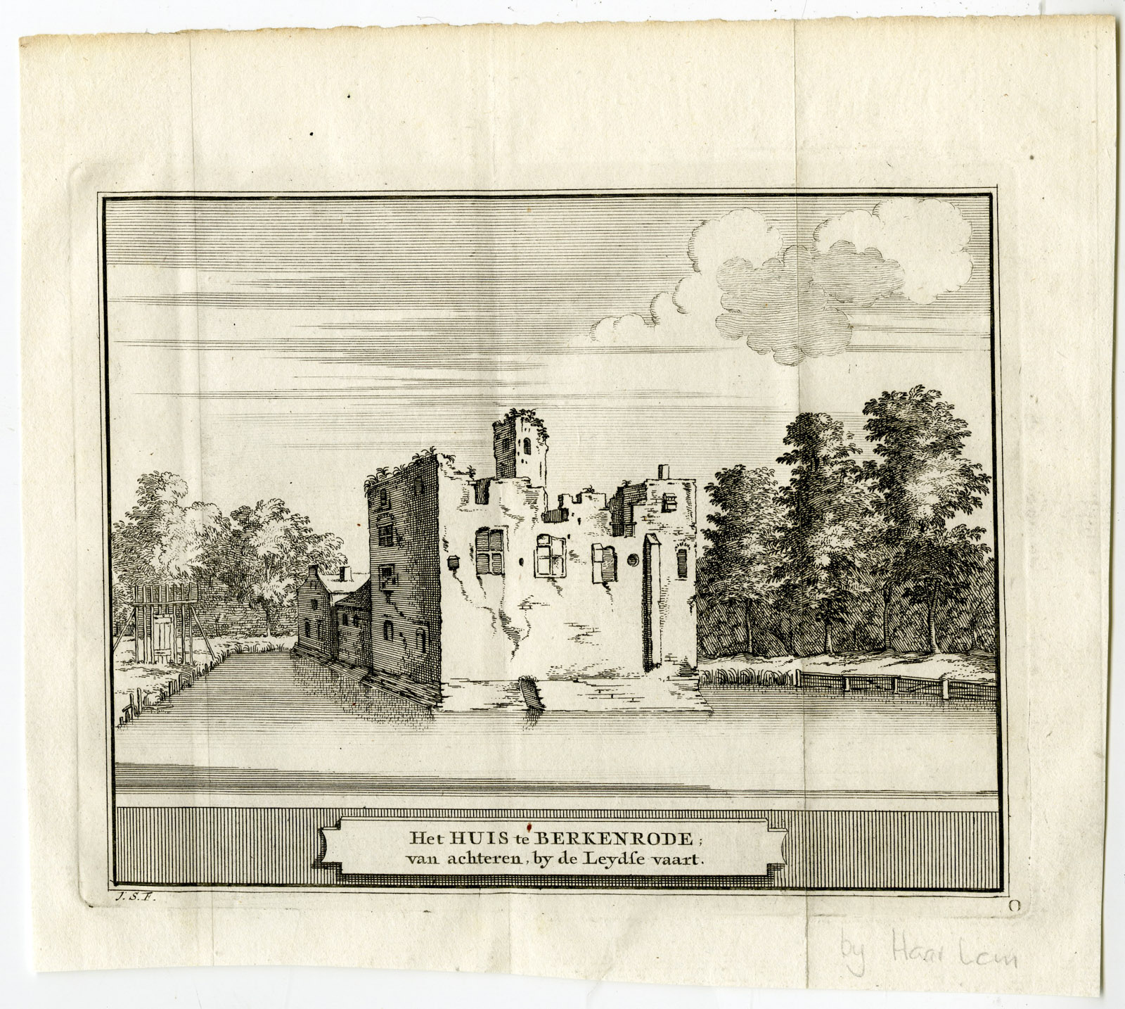 , Antique Print-HUIS TE BERKENRODE-HAARLEM-CASTLE-NETHERLANDS-Schijnvoet-c. 1770, Pictura Antique Prints
