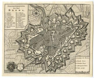 Antique Print-BREDA-PLAN-BRABANT-NETHERLANDS-Tirion-1740
