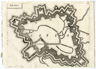 Antique Print-BREDA-FORTIFICATION-PLAN-NETHERLANDS-Coronelli-1706