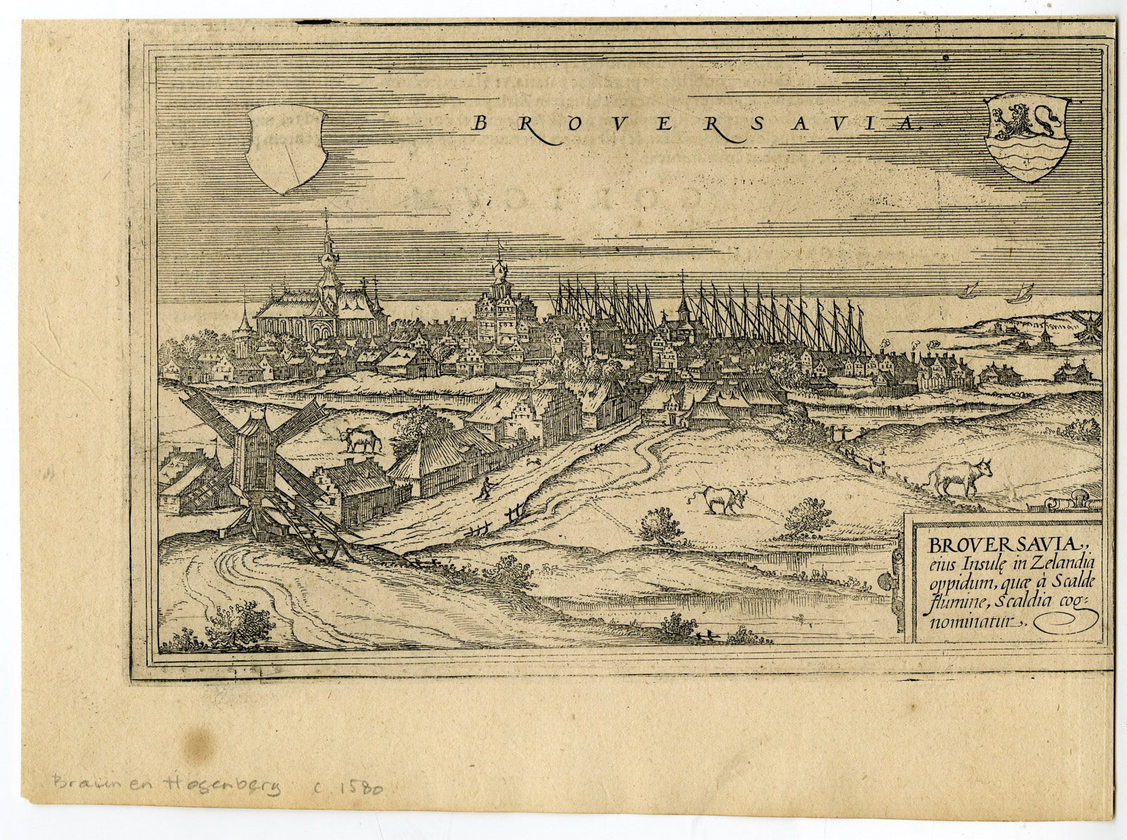 Pco 27400 416x310 Antique Print-BROUWERSHAVEN-VIEW-ZEELAND-NETHERLANDS-Hogenberg-Braun-1572